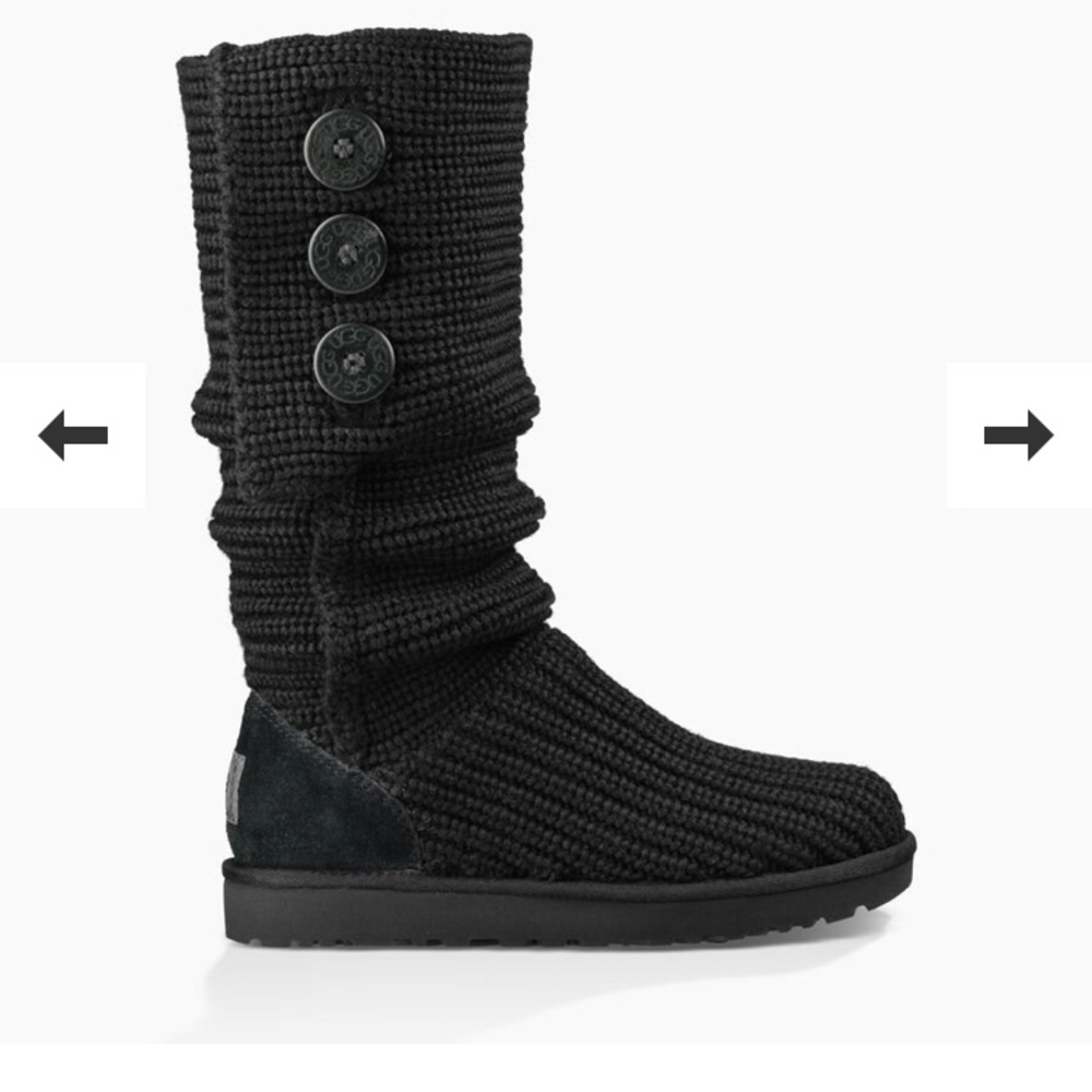 UGG knit classic Cardy long black boots